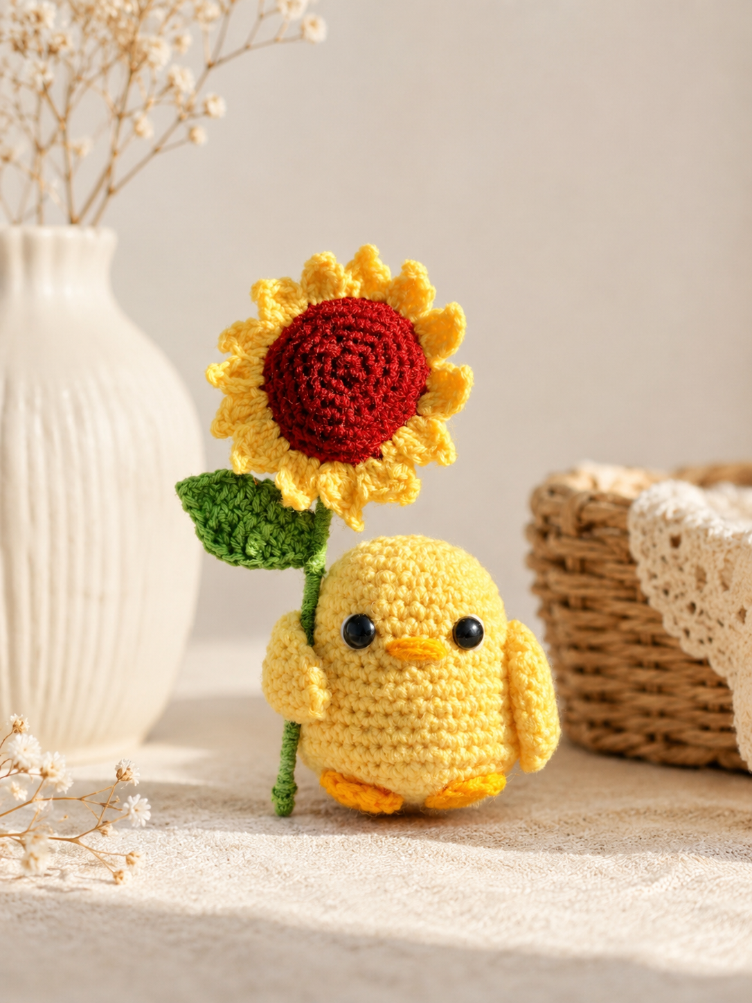 Handmade Crochet Sunflower Chick