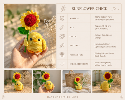 Handmade Crochet Sunflower Chick